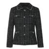 G.TENNA Women's Black & White Plaid Short Jacket SMRB2066