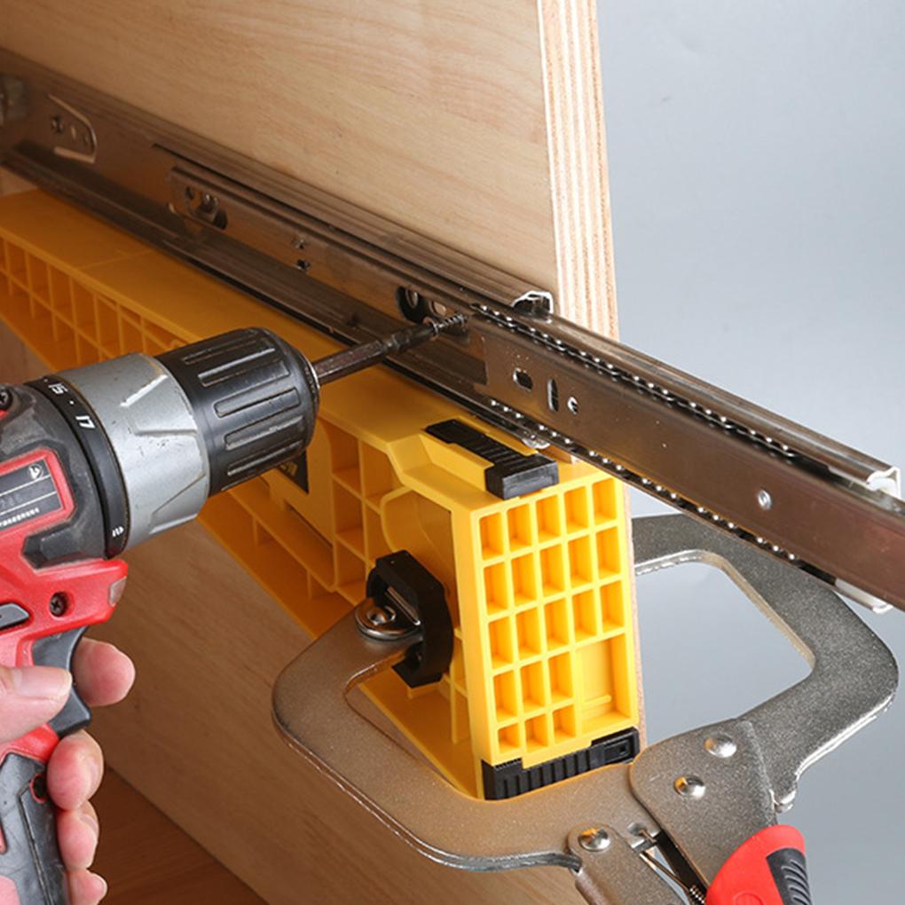 2 Pieces Drawer Track Installation Jigs Positioner Aid Office Cabinet Mounting Professional Accessories Locking