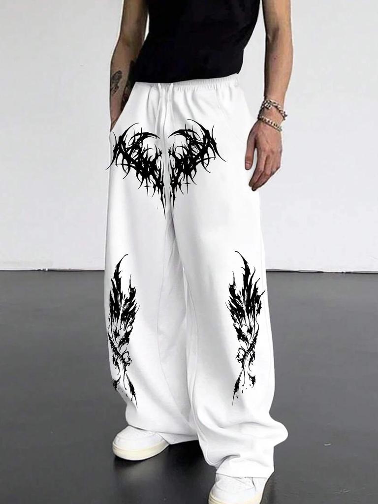 Y2K Gothic Lace-up Wide Leg Sweatpants: Unisex, Loose & Slimming