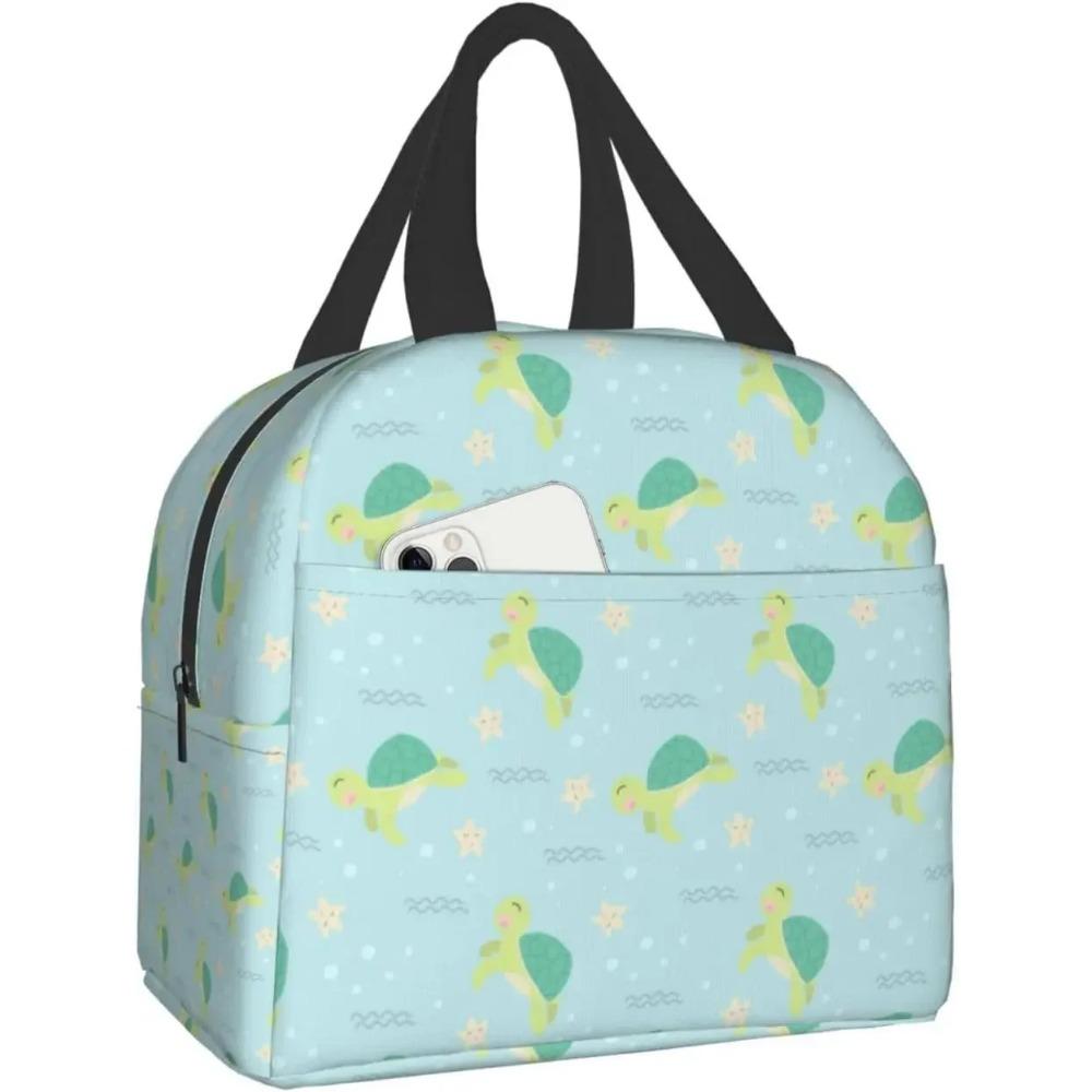 Cute Turtle Thermal Lunch Bag Travel Picnic Bento Cooler Reusable Tote Work Insulated Container Bags for Women Men Boys Girls