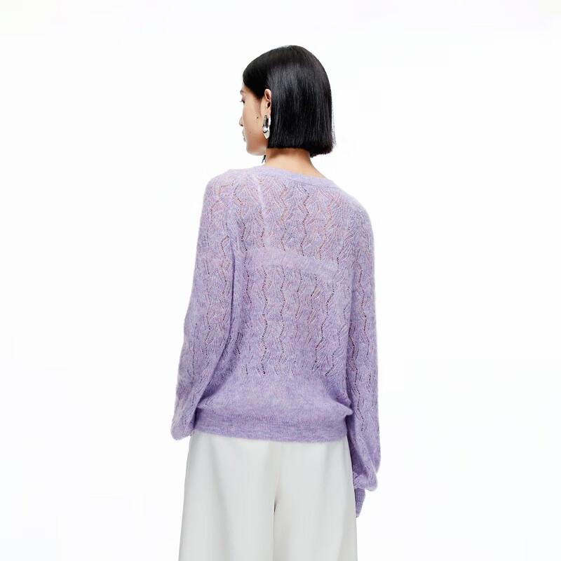 VEROMODA Women's Lilac Collection Wool Mohair Blend V-Neck Cardigan
