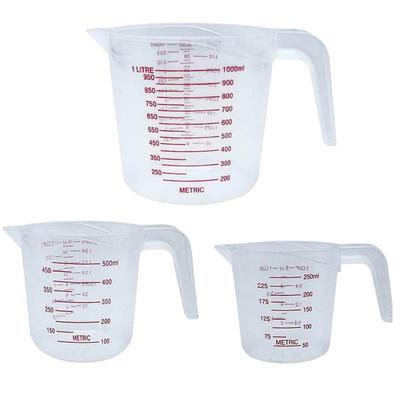 3 Stk/Set Messbecher Küche Bäckerei Backpulver Gewürz Milch Wasser Transparentes Messwerkzeug