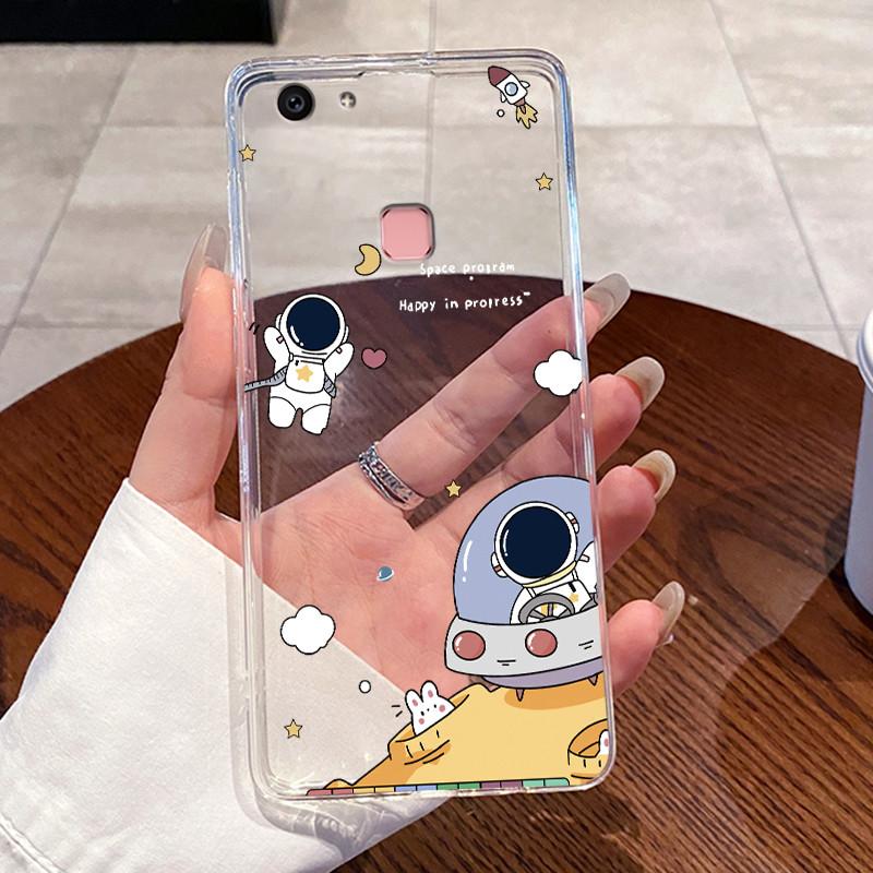 Casing For Vivo V7 1718 V7+ V 7 Plus 1716 Clear Case Aesthetic Cute Cat Cartoon Fashion Soft Transparent Silicone TPU Back Cover