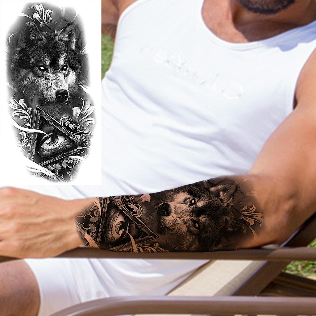 Scorpion Rose Flower Temporary Tattoos For Women Adults Realistic Vampire Wolf Scary Snake Crown Fake Tattoo Sticker Arm Tatoos