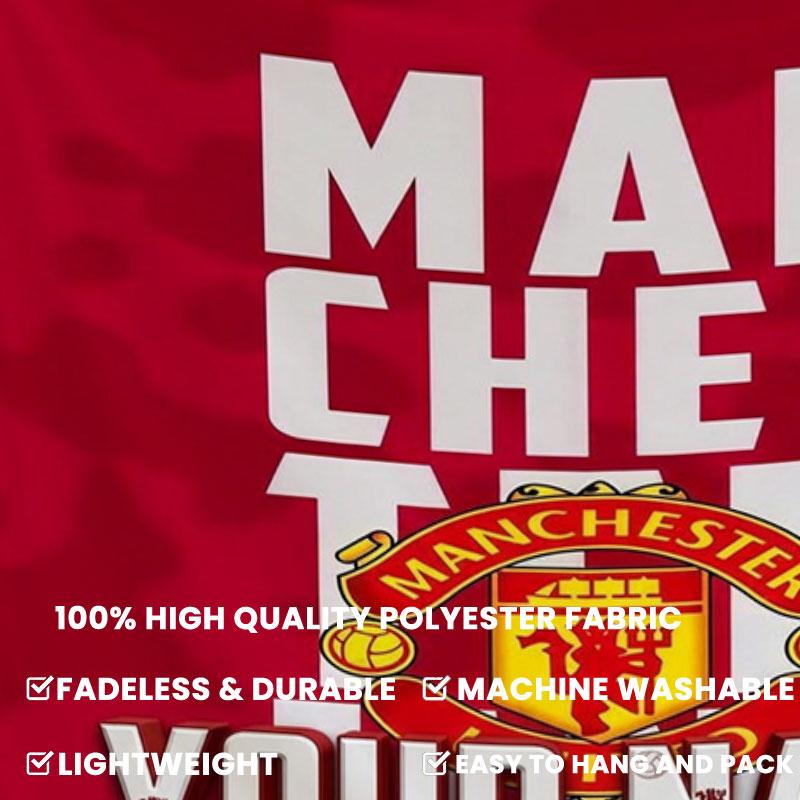 Manchester United F Custom Name Wall Tapestry Aesthetic Wall Hanging Printed Fabric Blanket Decorative Tapestries for Bedroom Living Room Home Decor