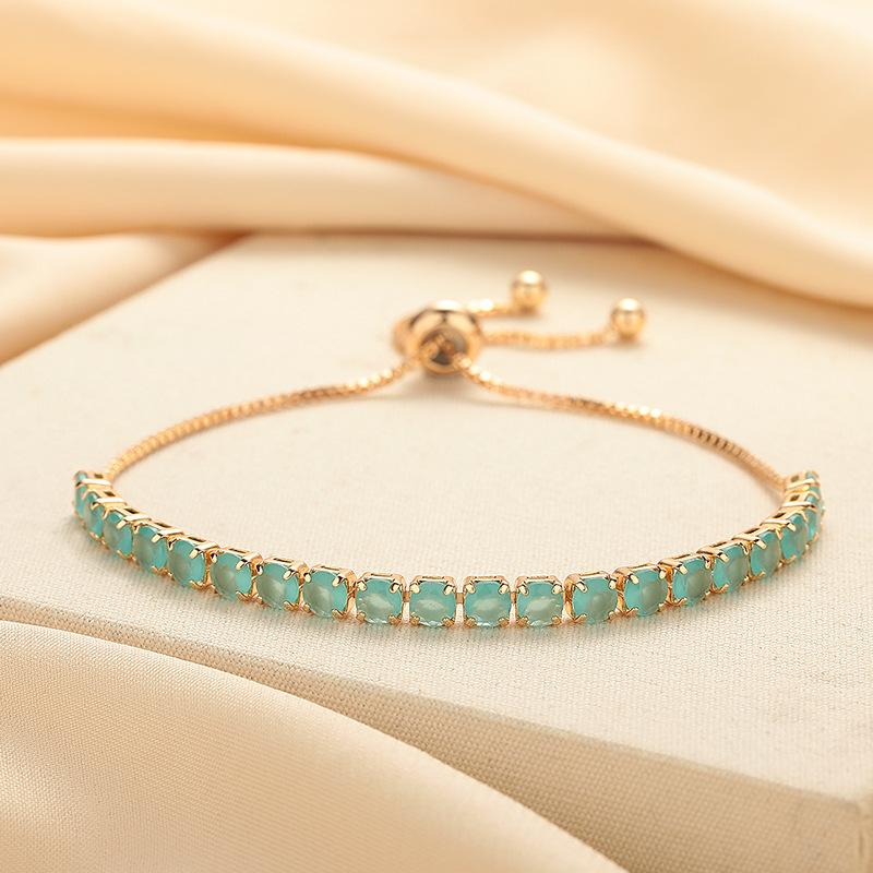 

Выдвижной браслет из циркона 4 мм, регулируемый и модный в стиле инс