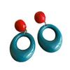 2025 New Retro Hong Kong Style Colorful Earrings: Luxury, High-End Studs, Exaggerated Fashion for Women