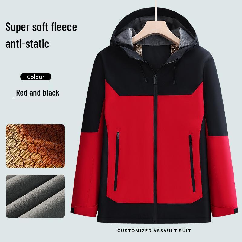 Autumn/Winter Windproof Waterproof Warm Jacket for Mountaineering, Fishing, Cycling, and Workwear with Custom Embroidery and Logo Options