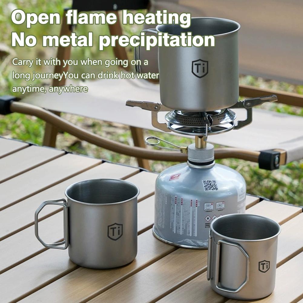 Tazza da Acqua Pieghevole per Purificazione del Titanio Specifica per Picnic all'Aperto Antibatterica Portatile Spessa e Resistente alle Cadute Tazza da Caffè