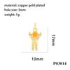 18K Gold Plated Astronaut Pendant Necklace with Drip Oil and Micro-Inlay Design