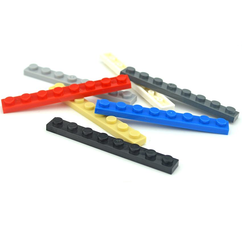 DIY Thin Figures Bricks 1x8 Dots Building Blocks 9 Colors Educational Creative Size Compatible With 3460 Toy For Children 50pcs