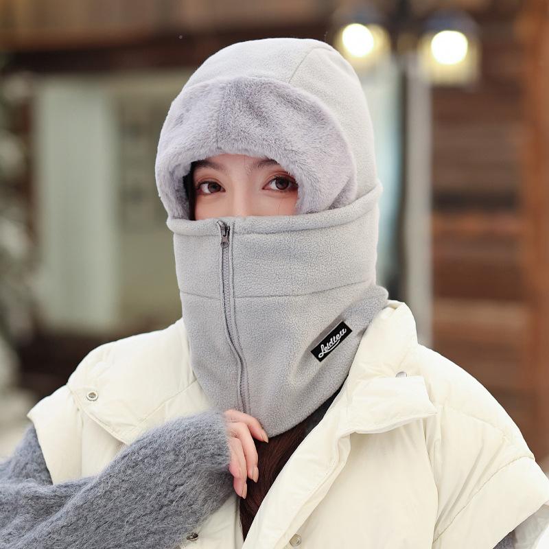 

Winter Unisex Windproof Cycling Neck Gaiter With Zipper Design Integrated Cap Thermal Liner for Bike Riding Skiing Motocycle світло-синій колір