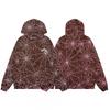 Mens Spider Web Graphic Hoodie High Street Loose Fit Long Sleeve Pullover Teens