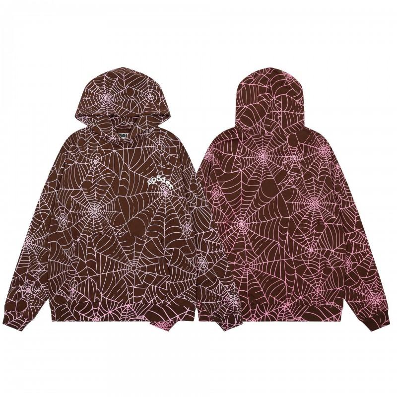 Mens Spider Web Graphic Hoodie High Street Loose Fit Long Sleeve Pullover Teens