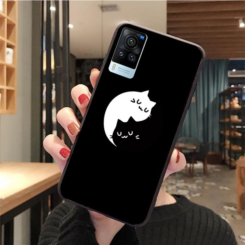 Black Cat Phone Case for VIVO V21E V21 V23 V23E V2109 Y53S Y33S Y55 Y76 Y31 Y21 Y72 Y01 Y21S Y11S