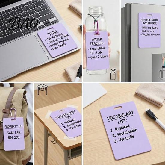 Marker Board Erasable Silicone Memo Note, Reusable Write On Tag with Cloth Notes Marker, Wipeable Notebook for Office School, Pocket Size Notepad