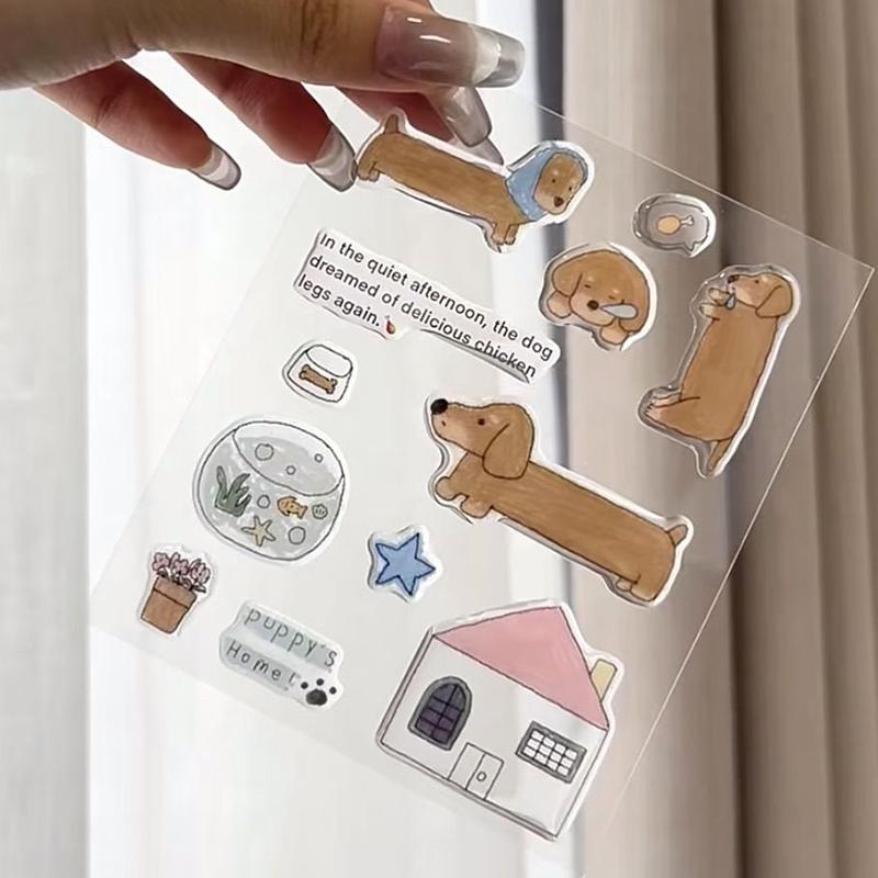 A Set Cute Computer Stickers, Funny Three-Dimensional Jelly Planner Decorative Stickers Mobile Phone Stickers