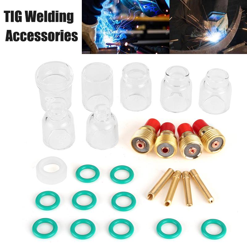 Buy 26pcs TIG Welding Accessories Torch Clamp Slot Cup Ring Glass for ...