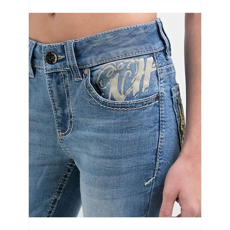 Foreign Trade Original Order Nin * Thhallalyssiarose Rhinestone Embroidery Rose Horn Jeans D8 1245