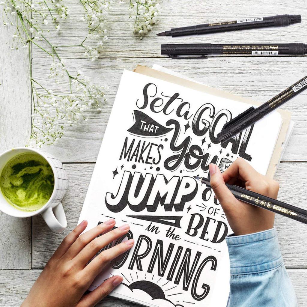 4 sztuk długopis do kaligrafii cienka średnia końcówka pędzla do ręcznego napisu rysunek pisanie podpisu sztuki A6806