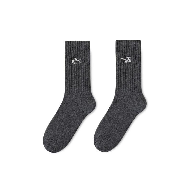 Women's Letter Style Socks Trendy Autumn and Winter Spring Mid-tube Socks Maillard Color Socks