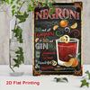 D Flat Pc Retro Metal Sign Plaque  Tin Plate with Negroni Cocktail Recipe Featuring Orange Ingredients  Cminch
