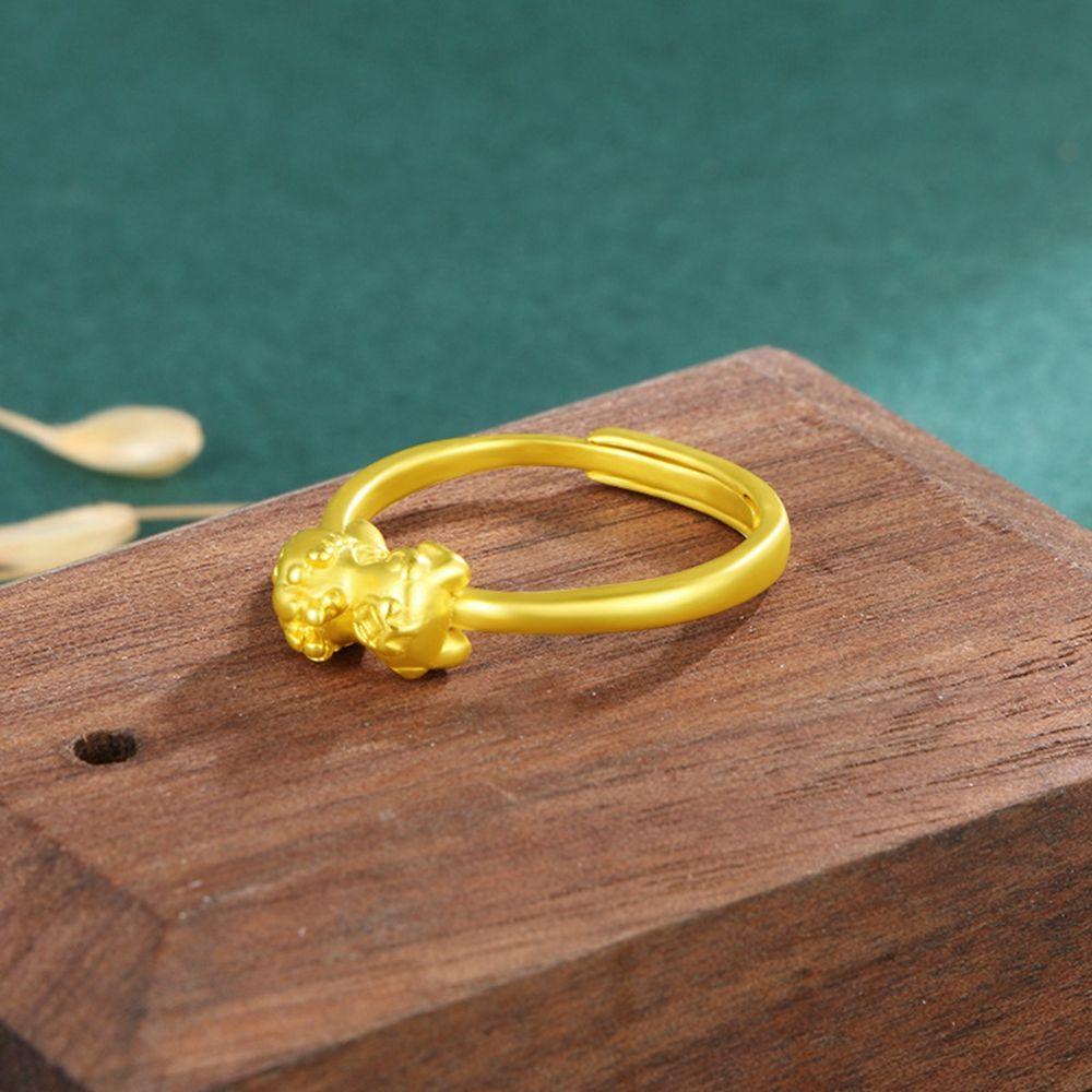 

Punk Style Ring Korean Style Ring Adjustable Opening Ring Women Pixiu Ring Sand Gold Ring C