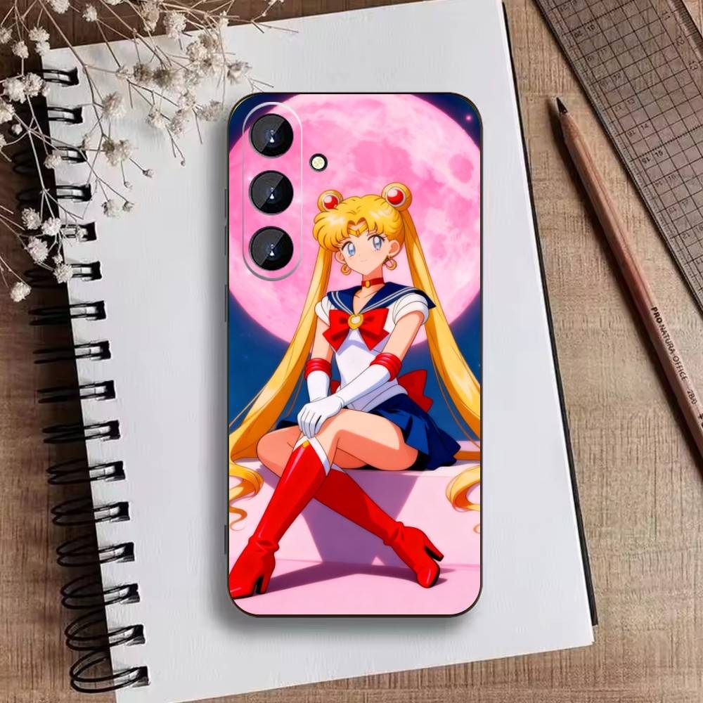 Cartoon D-Sailor M-Moons Phone Case For Samsung Galaxy A73,A21s,A22,A31,A52,A53,A71,A41Soft Black Shell