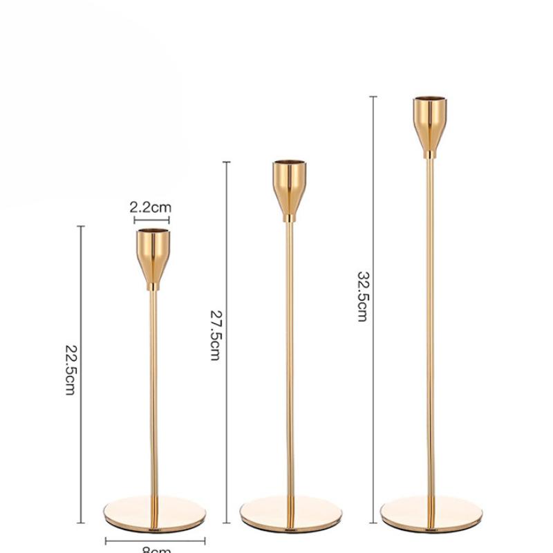 3Pcs/Set European Style Metal Candle Holders Candlestick Fashion Wedding Table Candle Stand Exquisite Candlestick Christmas Tabl