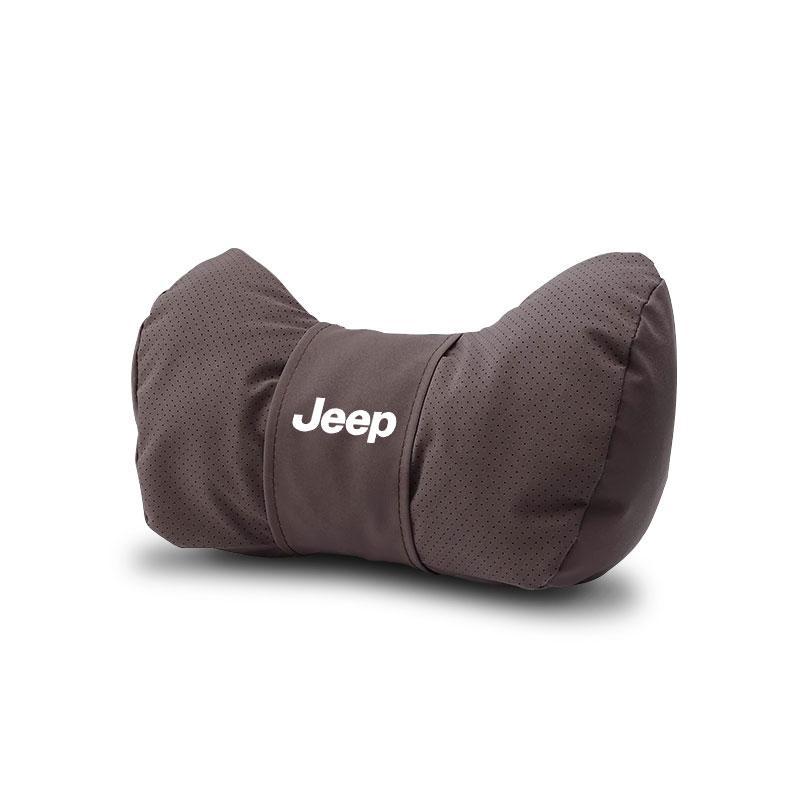 Suede Car Soft Headrest Neck Support Seat Waist Pad Lumbar For Jeep Grand Cherokee Wrangler Gladiator Compass Renegade Wagoneer ALO1
