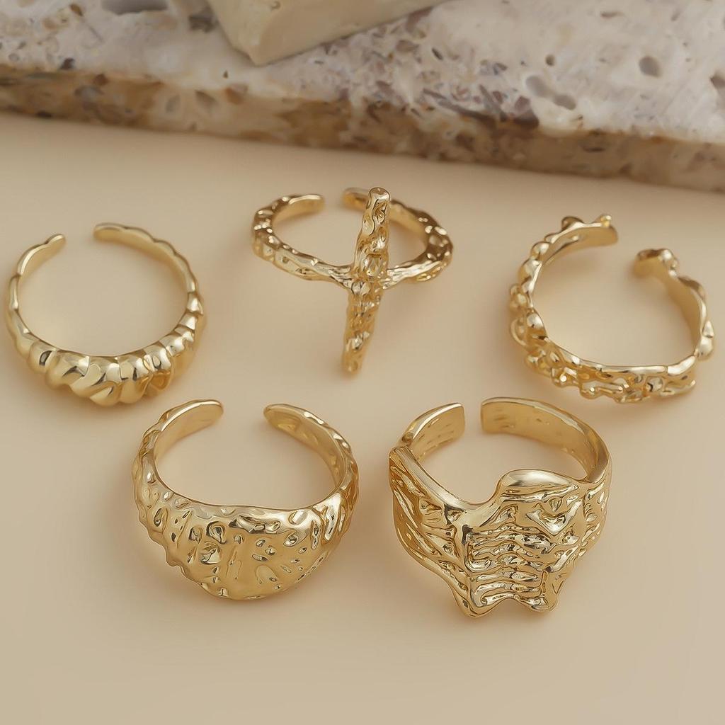 Retro Punk Exaggerated Open Finger Rings for Women Men Geometric Gold Silver Color Knuckle Joint Ring Set 2025 New Jewelry Accessories