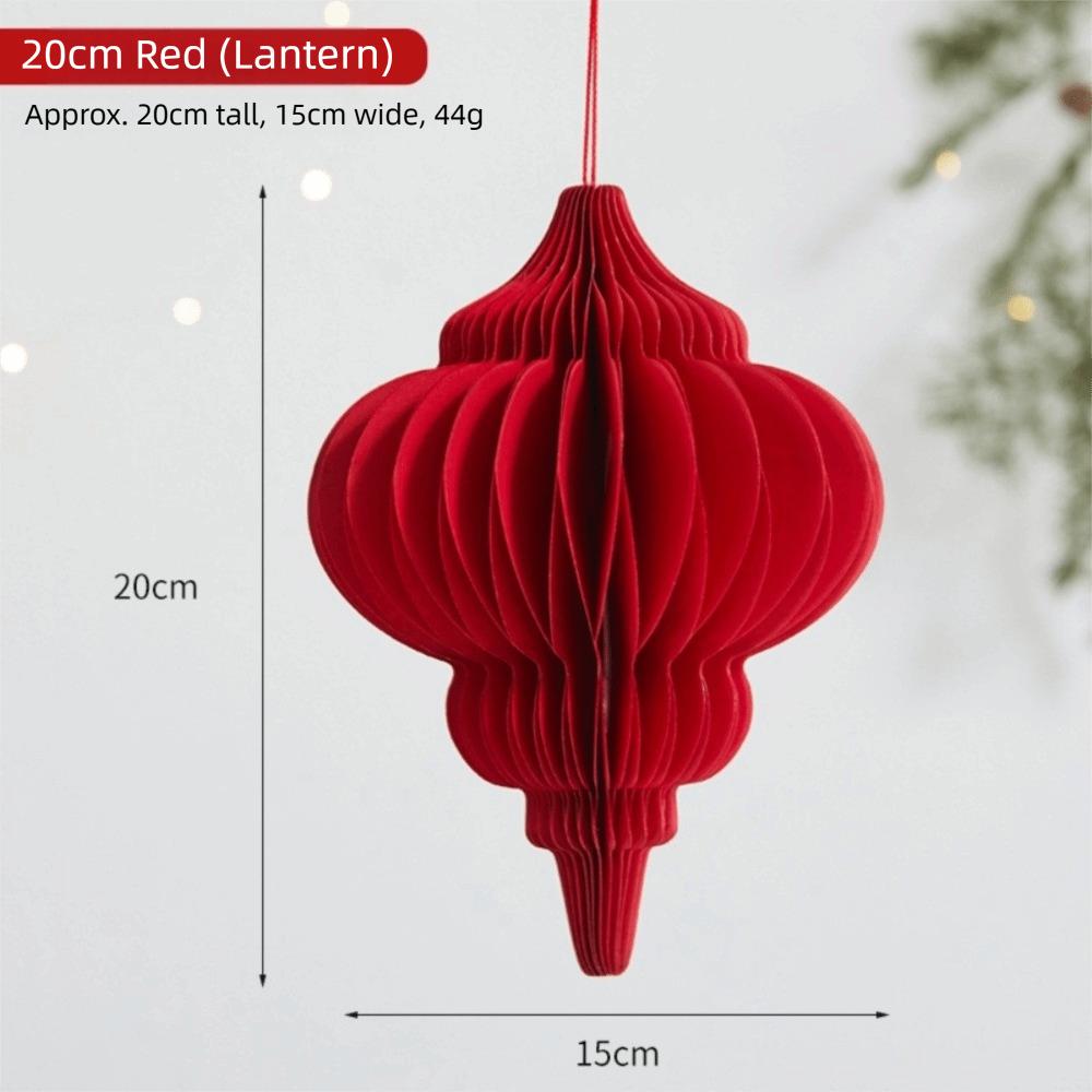 2026 Red Honeycomb New Year Decorations with Tassel Paper Christmas Tree Ornament Hanging Style Christmas Balls Patio Decor