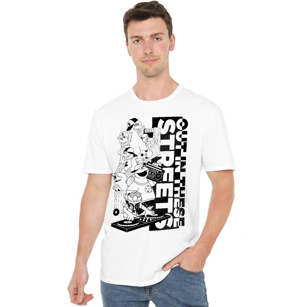 Sesame Street Unisex Adult Out In These Streets T-Shirt