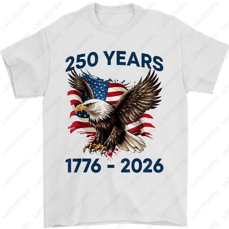 

Patriotic Eagle Flag 250 Years 1776-2026 250th Birthday USA Unisex Tshirt Men Women Hipster Trending Tops Leisure Clothing Gifts S разноцветный