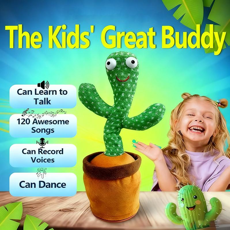 Talking Dancing Singing Cactus Plush | 120 Songs + Repeat + Luminous | Kids Gift