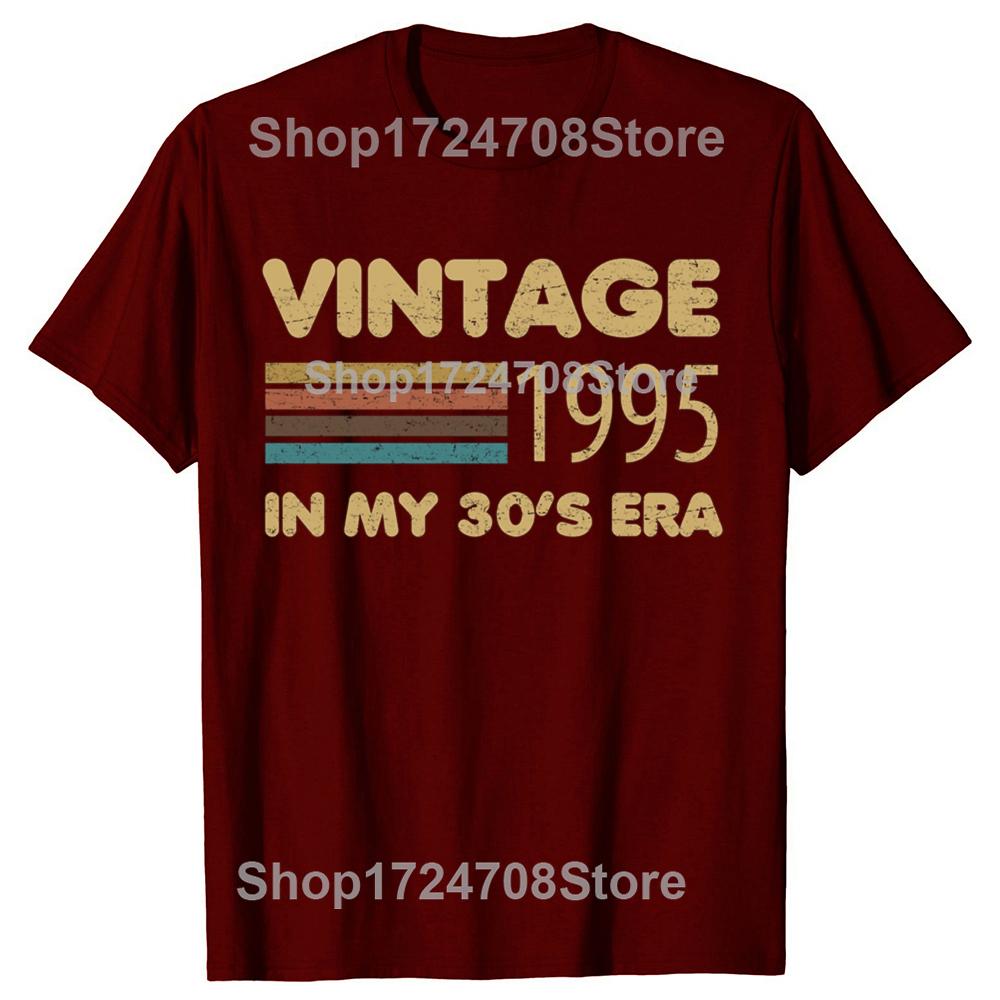 Funny Vintage 1995 30s Era Graphic T-shirts Men Women's Fashion Casual Tshirt 100% Cotton Loose Oversized T Shirt