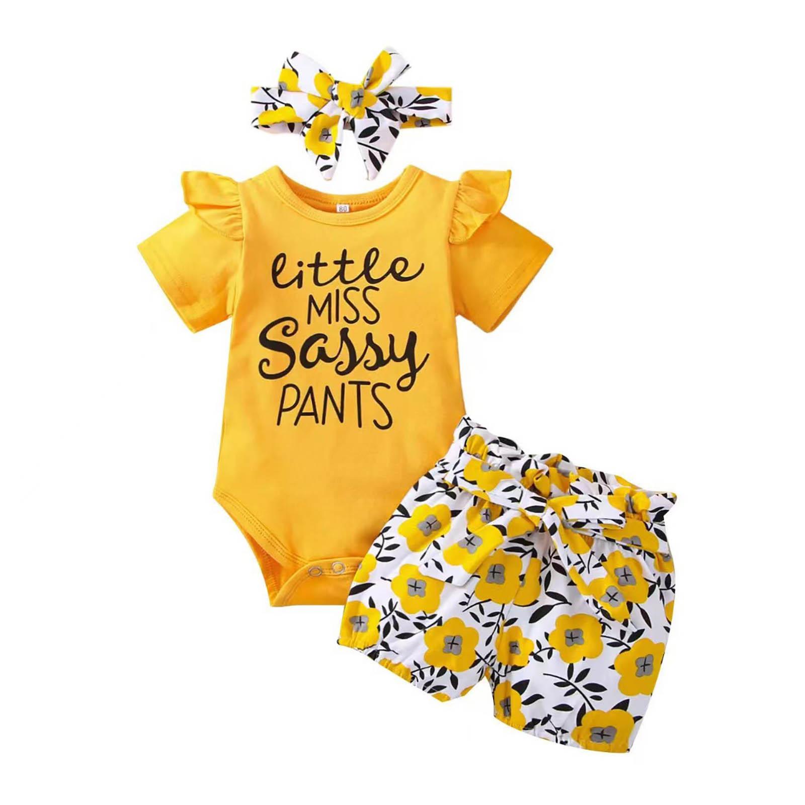 

Комбинезон с короткими рукавами и буквенным принтом для маленьких девочек + шорты с цветочным принтом + комплект с галстуком-бабочкой 12