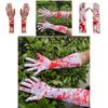 Bloody White Skeleton Halloween Gloves For Costume Party