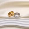 Französische Titanstahlringe für Herren und Damen, Gleicher Partner Schmuck, besetzt mit Zirkon Schmuck, Modischer und Schlichter Ring Schmuck