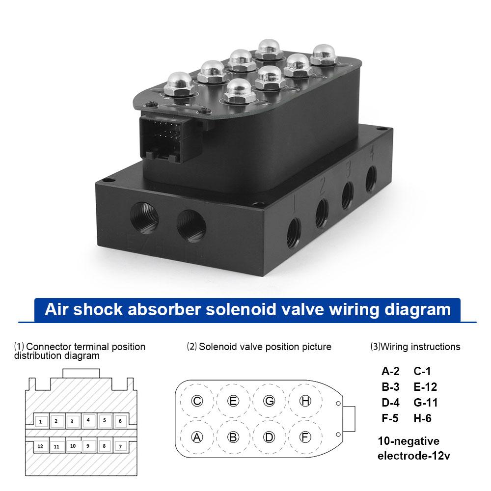 12V Solenoid Valve Air Ride Suspension Manifold Valve 0-300psi Pneumatic Shock Absorber 1/4 1/8"npt Fast Control Fbss