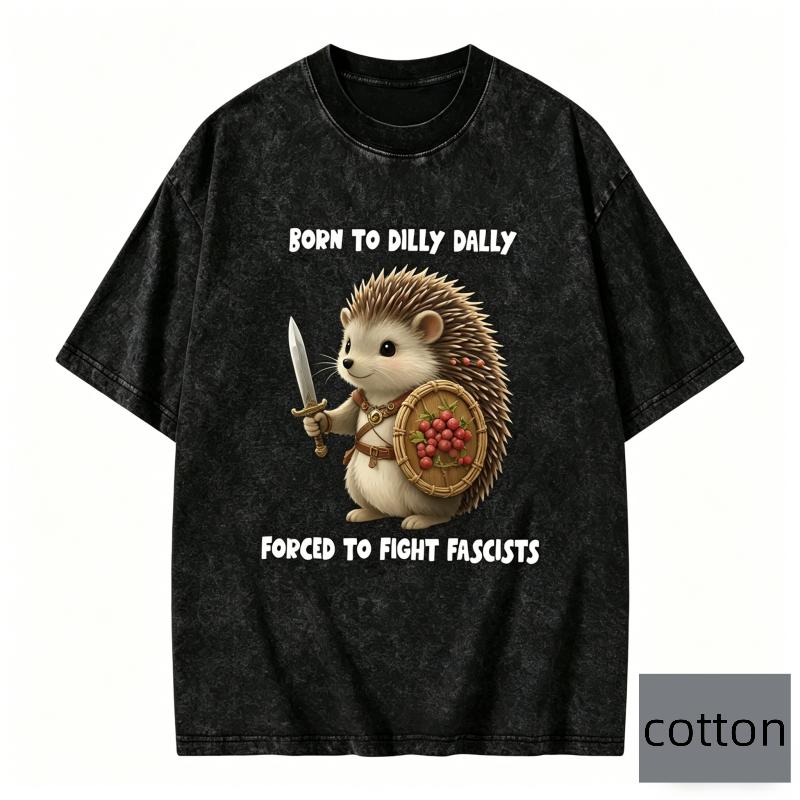 Camiseta Oversize de Manga Corta Cuello Redondo con Estampado de Conejo Guerrero Lindo Algodón Vintage Amante de los Animales Informal Superior Diario