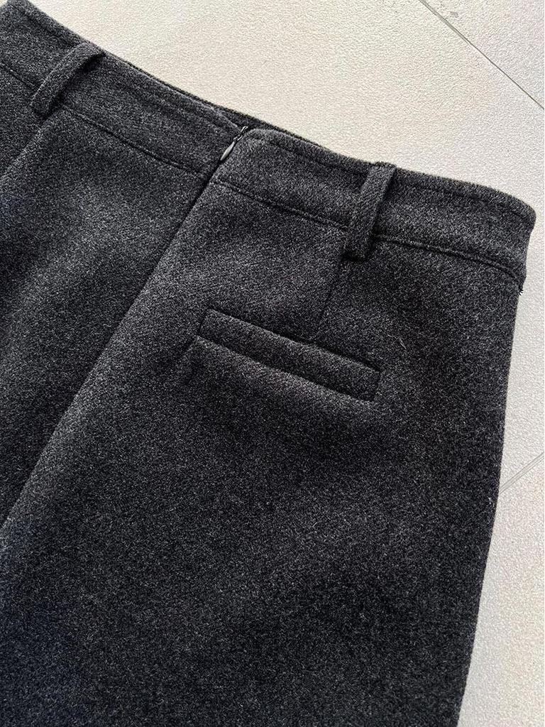 Luxi Retro High-End Wool A-Line Midi Skirt - Women's 2025 Winter Slimming Fleece-Lined Bodycon Mini Skirt