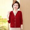 Mom's autumn clothes new knitted sweater middle-aged women's spring and autumn sweater loose bottoming shirt top