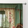 2 Pcs Kitchen Scenery Print Curtains,suitable for Bedroom,living Room Kitchen Decoration,home Decoration,window Decoration