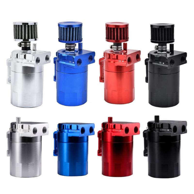 Oil Separator Reservoir Tanks Oil Catch Aluminum Can Kit Baffled with Air Filter Universally for Most Car