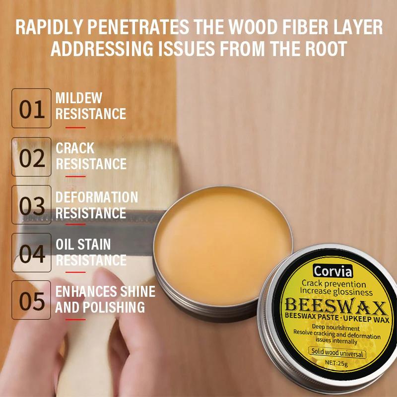 3g/25g Beeswax Paste Wood Care Wax Restore Wood's Natural Shine Tool Beeswax Polisher Waterproof Furniture Care Maintenance