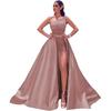 Evening dress   new tube top split fork banquet host dress temperament dress