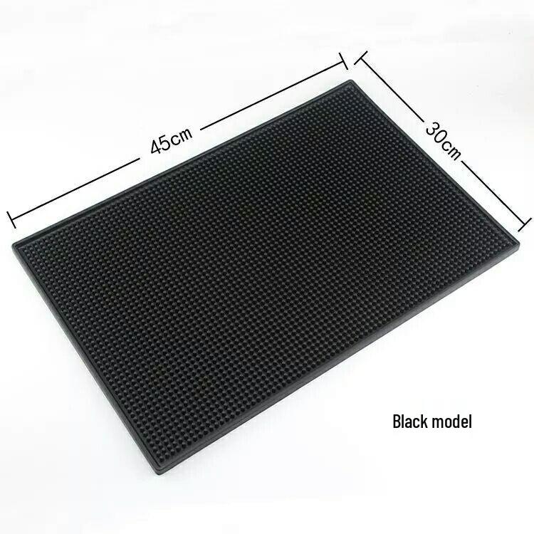 Black Non-slip Thickened PVC Bar Mat - High-end Soft Rubber Coaster