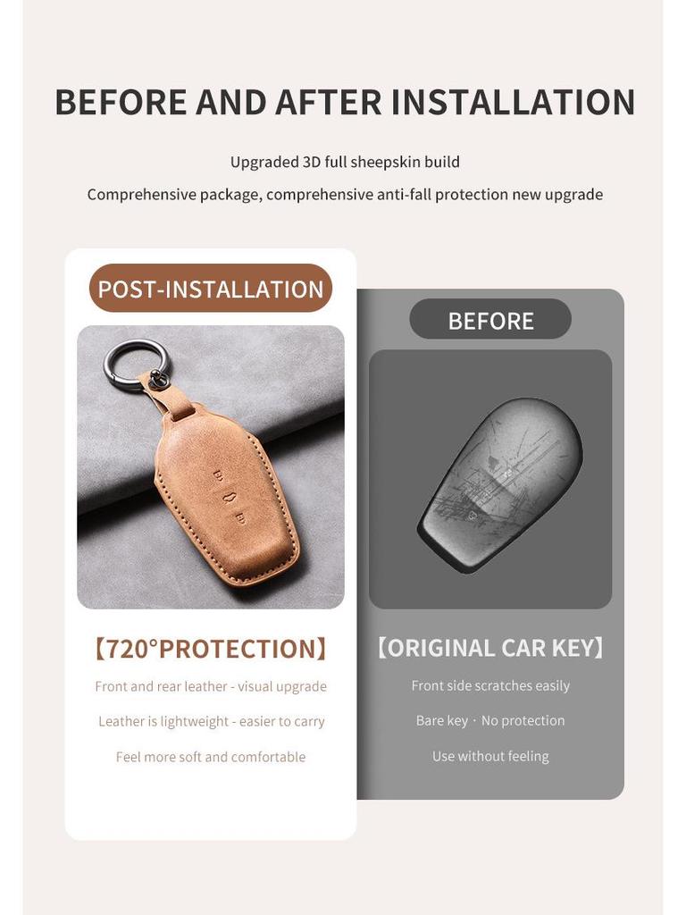 Nissan N7 Key Case Bag for 25 Models - Dongfeng New Energy Vehicle Remote Control Protective Leather Case with Buckle.