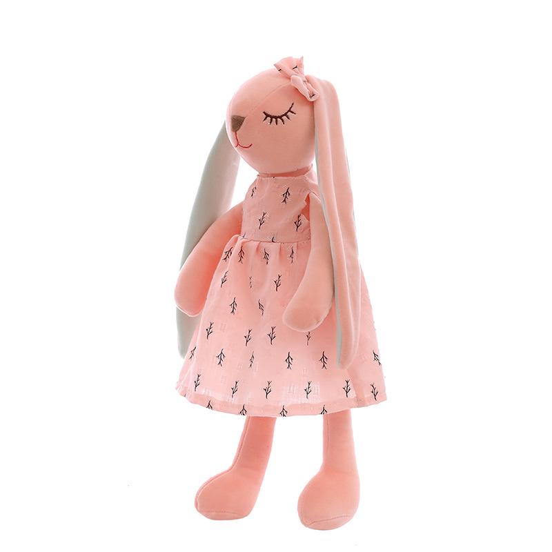 Long Ear Rabbit Couple Plush Dolls - Flower Skirt Edition Pillow for Girlfriend
